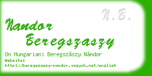 nandor beregszaszy business card