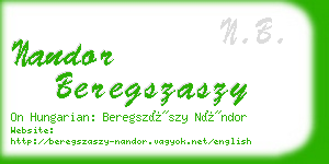 nandor beregszaszy business card